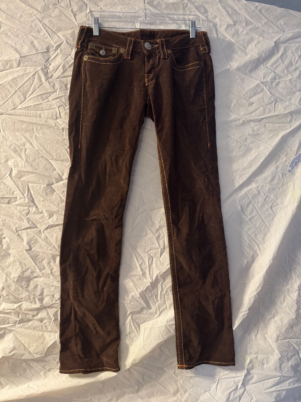 True Religion 90’s Y2K Low Rise  Brown Corduroy Jeans - Size 27